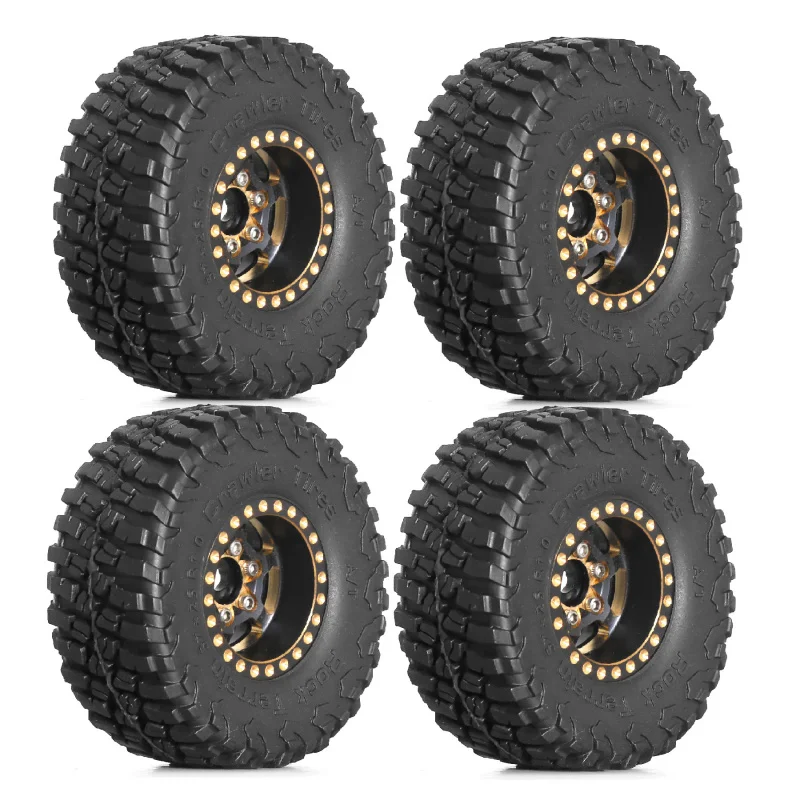 

Машинка-вездеход 1/18 TRX4M Land Rover Range Rover 1.0 с черными и золотыми дисками, латунными колесными ступицами и шинами SCX24 1.0