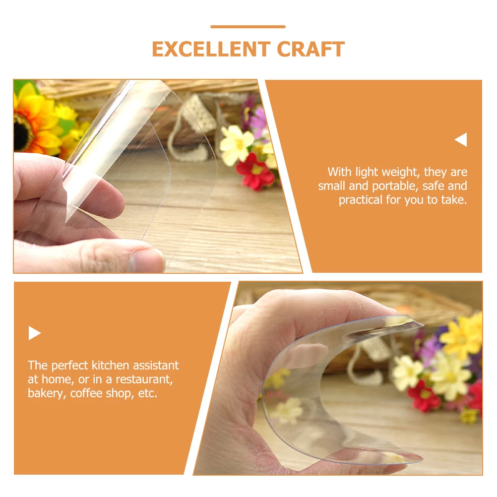 

15pcs Plastic Scrapers Lightweight Kitchen Gadgets for Baking Cake Decorating Tools Cream Spatulas Transparent PET Comb Smoother