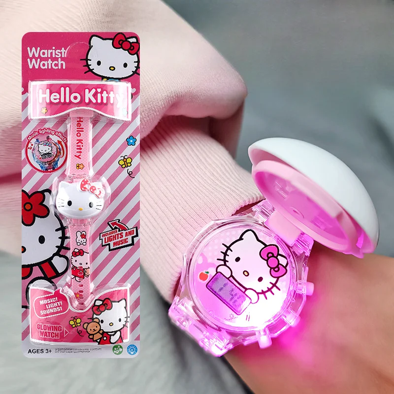 Nuovo orologio musicale Sanrio Kawaii Cartoon Anime Kuromi Cinnamoroll Hello Kitty My Melody Cinturino in silicone Orologi Regali di compleanno per