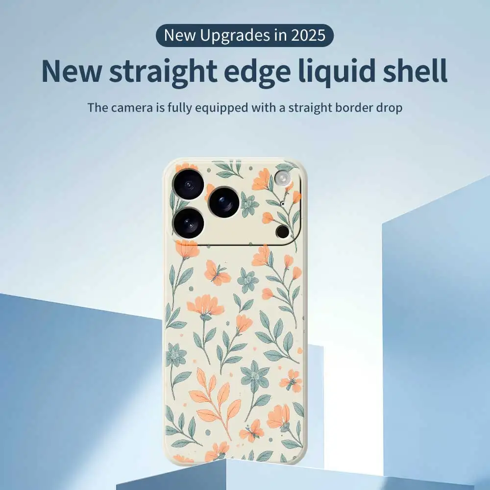 Flor fresca caso de telefone para iphone 17 pro max 17 ar 16 15 14 plus 13 12 11 pro max xs max xr 7 8 plus 16e silicone capa macia