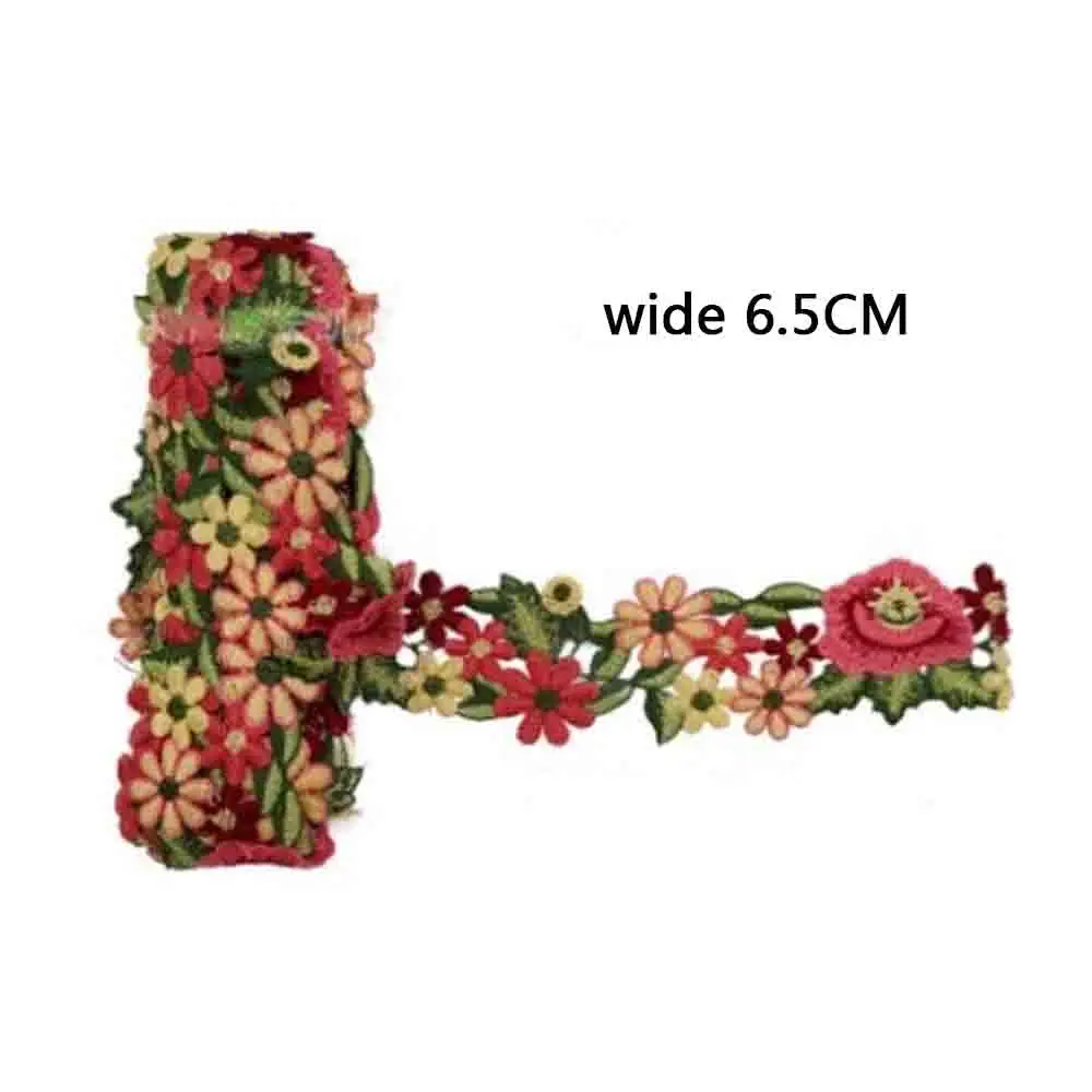 9 Yards nastro ricamato in pizzo ricamato a fiori per colletto con frange abiti abito da sposa tende tessuto accessori per cucire forniture