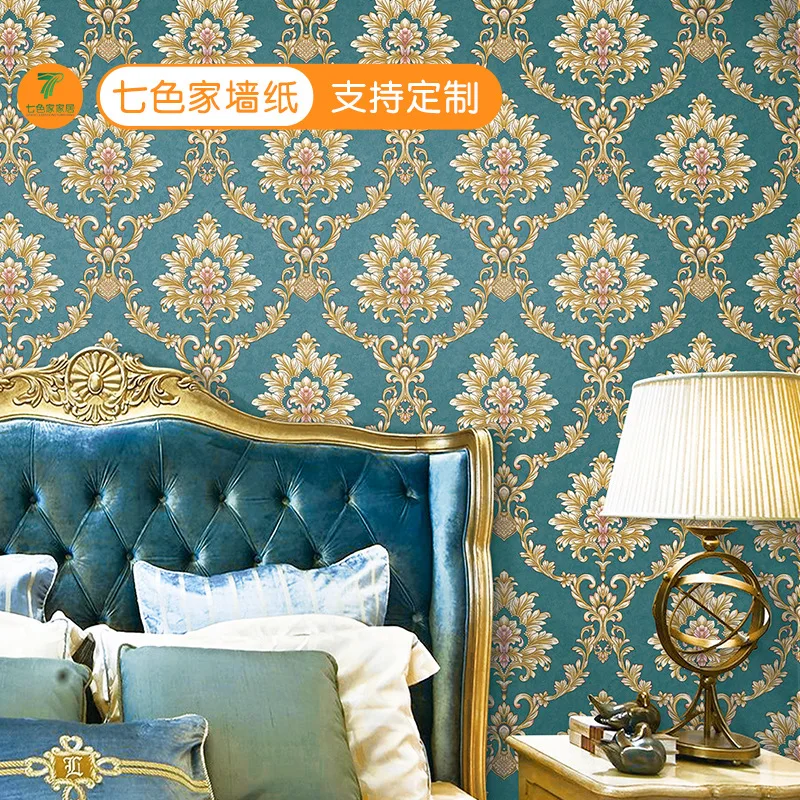 3D Embossed European Style Wallpaper Luxury Home Decoration for Living Room TV Wall Bedroom Headboard Background Wall Stickers D