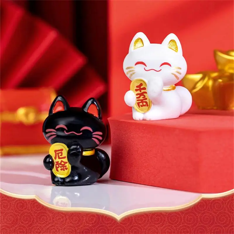 Szczęśliwy kot Feng Shui Maneki Neko kot na szczęście figurka kolekcjonerska fortuna dekoracje kot na szczęście figurka Mini kolekcji Maneki