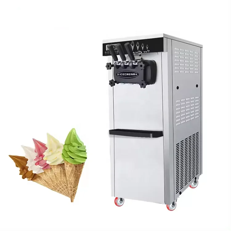 New stainless steel 2024 new soft ice cream machine 3 flavors factory price