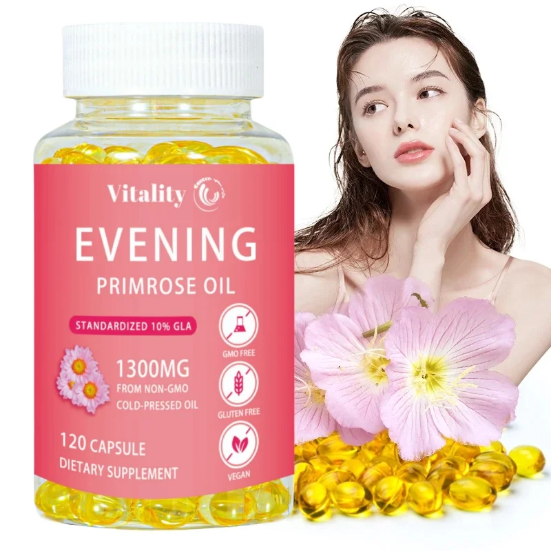 Vitality Natural Evening Primrose Oil Capsule Regulate Hormone Level Antioxidant Strong Bones Enhance Immunity For Women