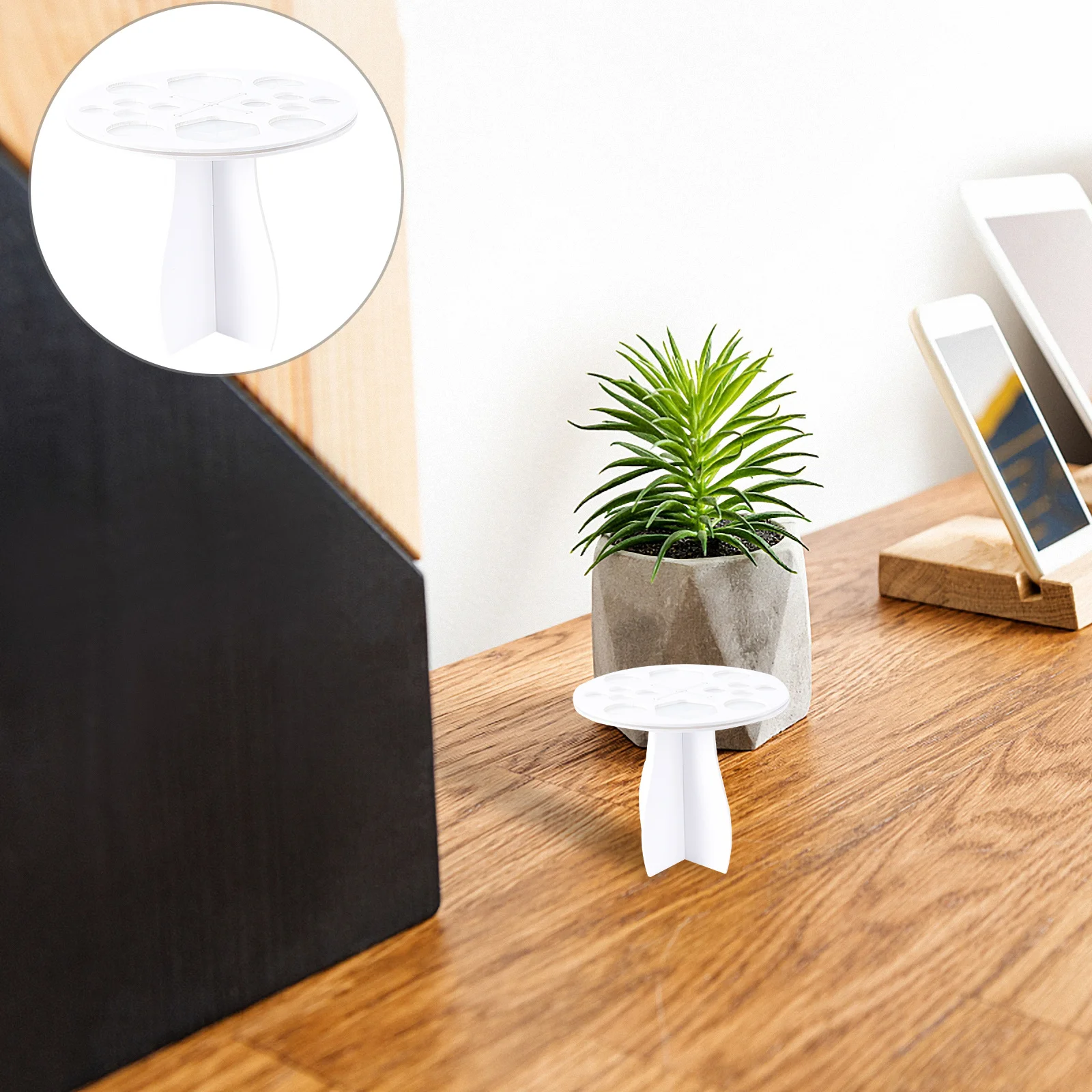 

1Pcs Makeup Brush Drying Rack White 14 Holes Organizer Stand Makeup Tool Holder for Easy Storage Brush Shelf