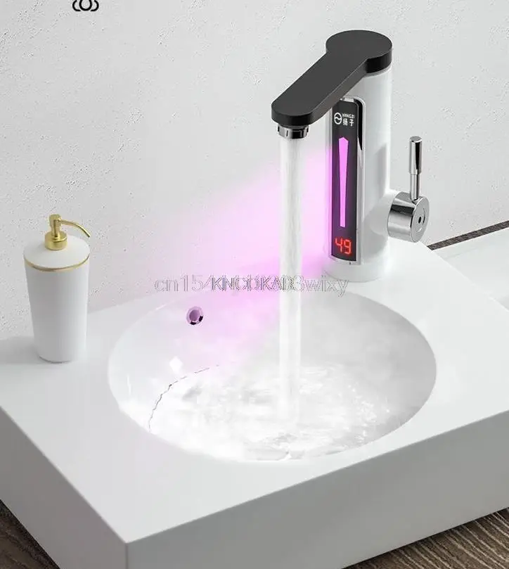 220V Instant Electric Boiler Kraan Tankless Heating Water Heating Kraan with Temperature Display Touch Schakelaar keuken