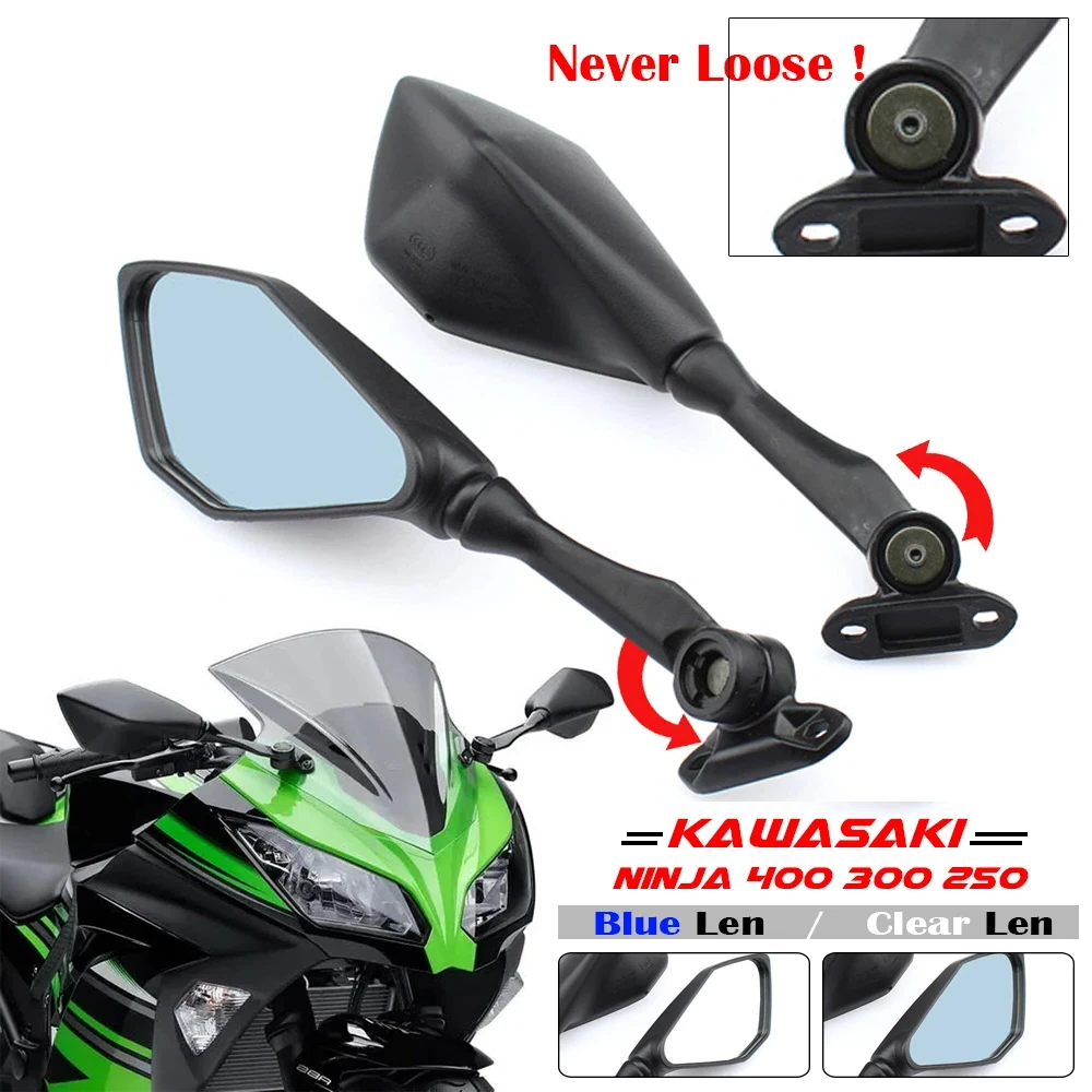 For Kawasaki Ninja 300 Ex300 Ninja 400 250sl ZX-6R ZX636 ZX6R Motorcycle Folding Adjustable Mirrors Sport Bike Rear View Mirror