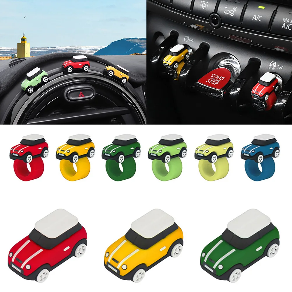 Original For BMW MINI Cooper Sticker F56 Cooper Accessories Silicone Car Model Button Cover Ornament Start Stop Button Collar