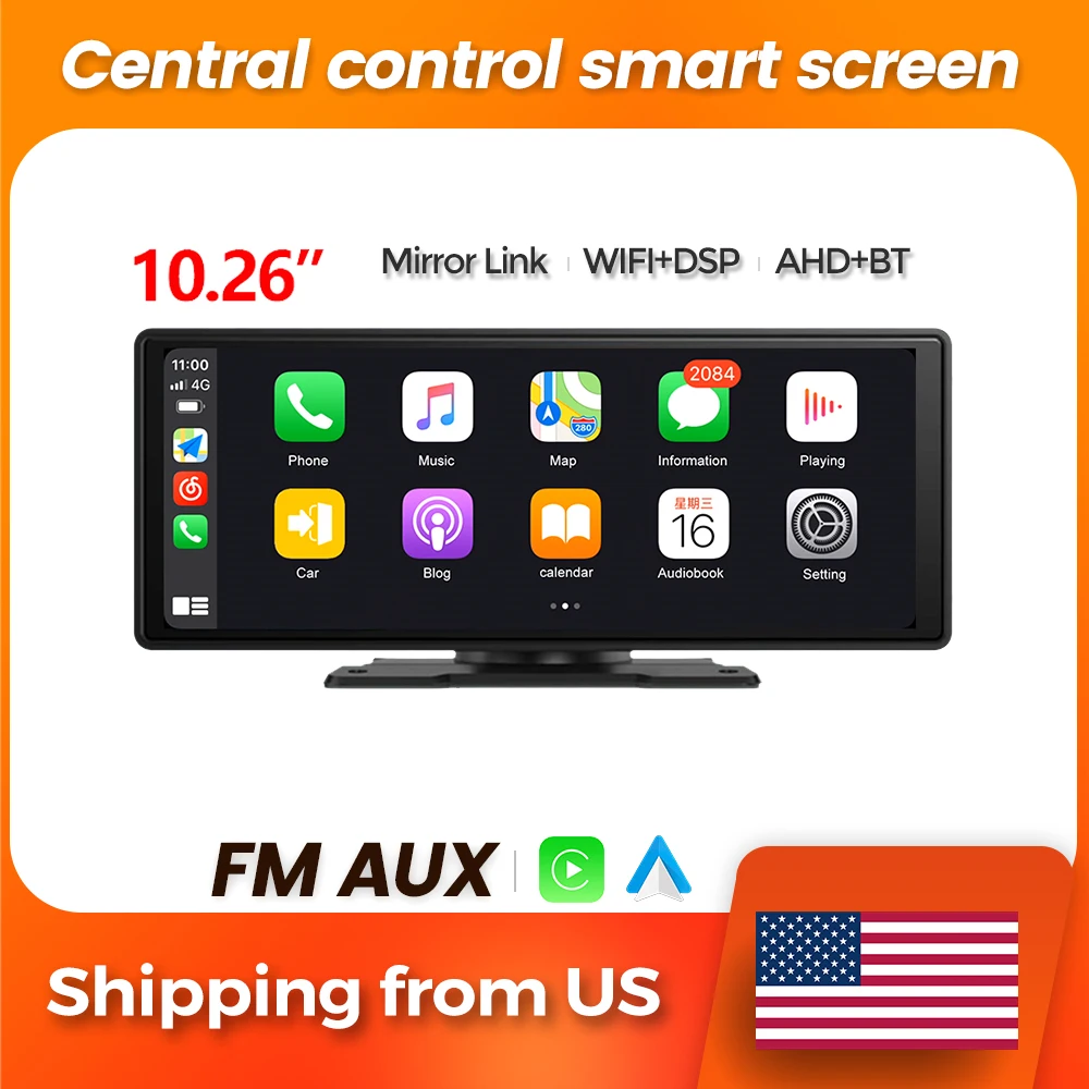 

Автомобильный мультимедийный плеер MEKEDE US PD5 с центральным управлением, 10.26'', универсальный, с Carplay, Android Auto, сенсорным экраном, навигацией, FM, AUX