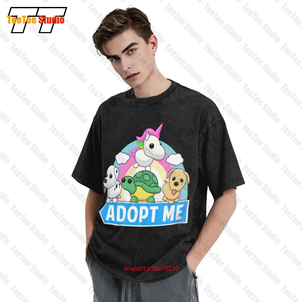 Immagine 4: T-shirt oversize vintage con animali carini Adopt E7KS