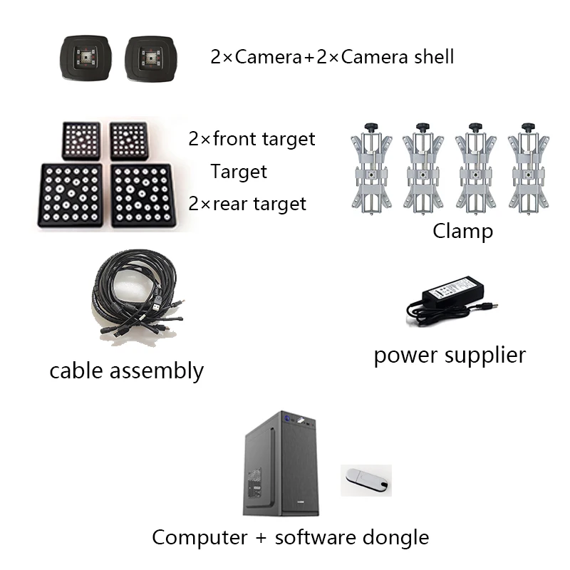 3D wheel alignment parts wheel alignment camera assembly computer software dongle target clamp