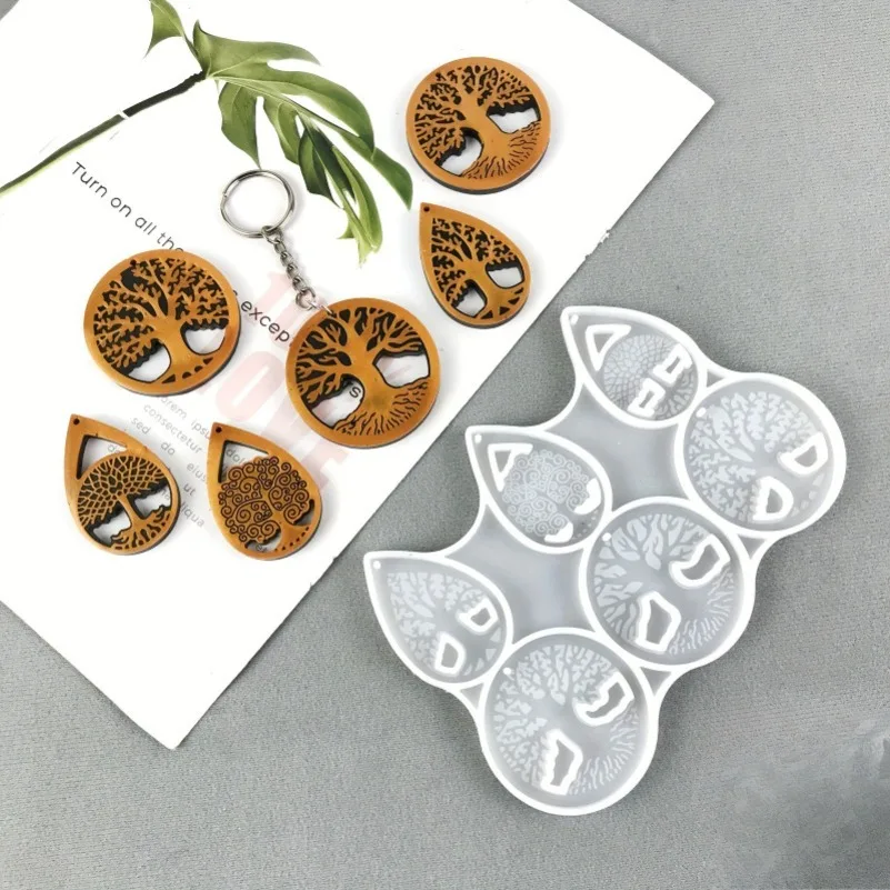 Earring Pendant Silicone Mold Epoxy Resin Jewelry Making Molds Heart Leaves Moon DIY Charms Pendant Mould Creative Jewelry Craft