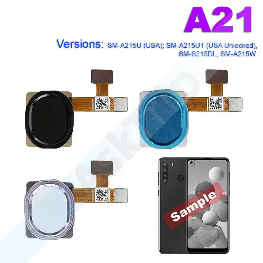 Aiinant Phone Back Button Finger Scanner Fingerprint Sensor Flex Cable For Samsung Galaxy A20 A20E A20S A21 A21S Phone Parts