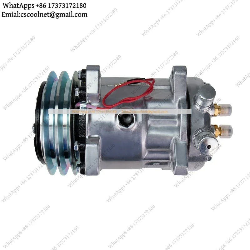SD7H15 709 A/C Compressor 2 Groove 12V 24V V-belt Pulley Universal Air Conditioning for Car Truck Tractor