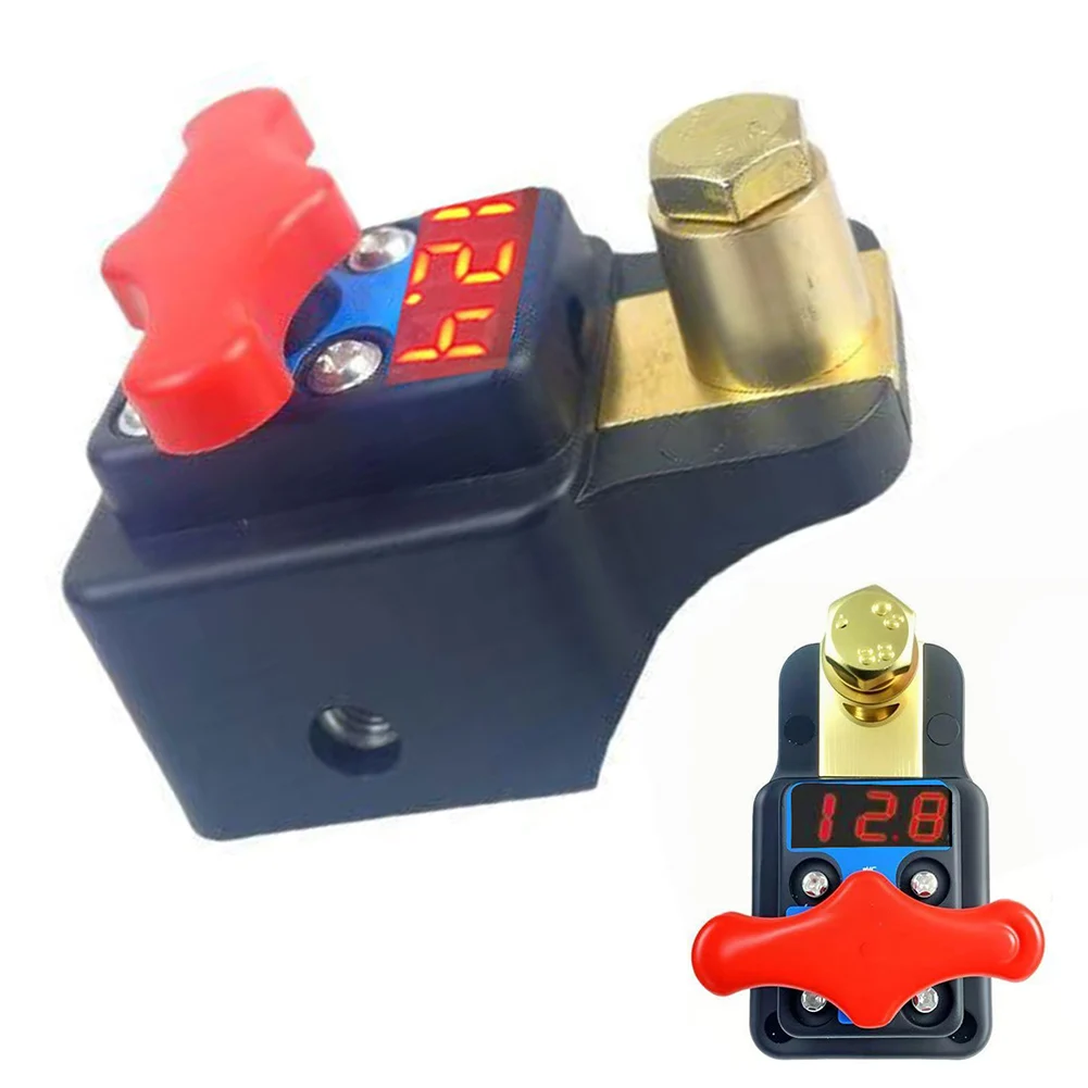 Vehicle Disconnect Switch with Digital Voltage Display 12/24V Quick Power Cutoff for Agricultural and Car Applications