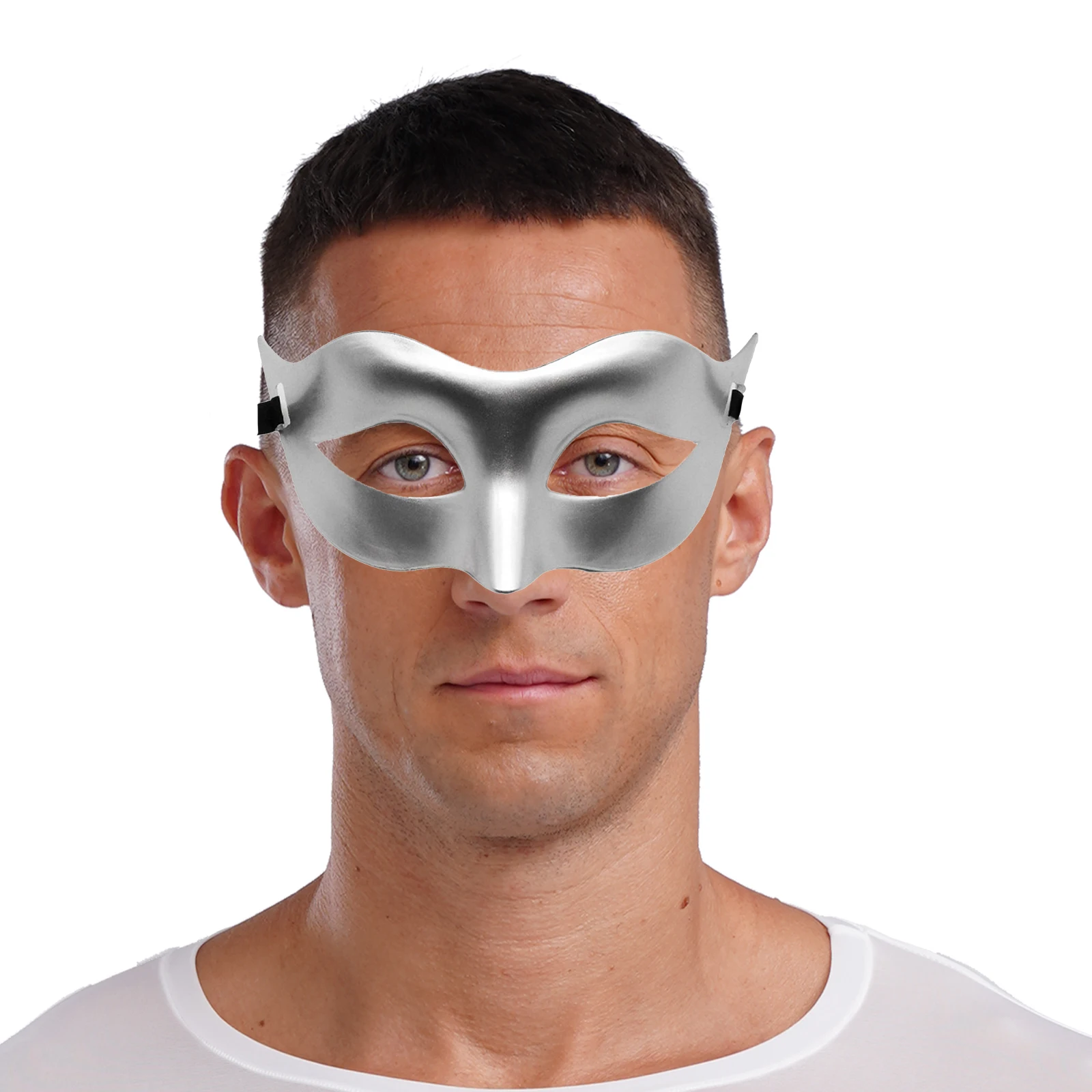 2 pezzi unisex donna uomo retrò mezza faccia cinturino auto-legato maschera maschera veneziana accessorio per feste per ballo in maschera festa di ballo