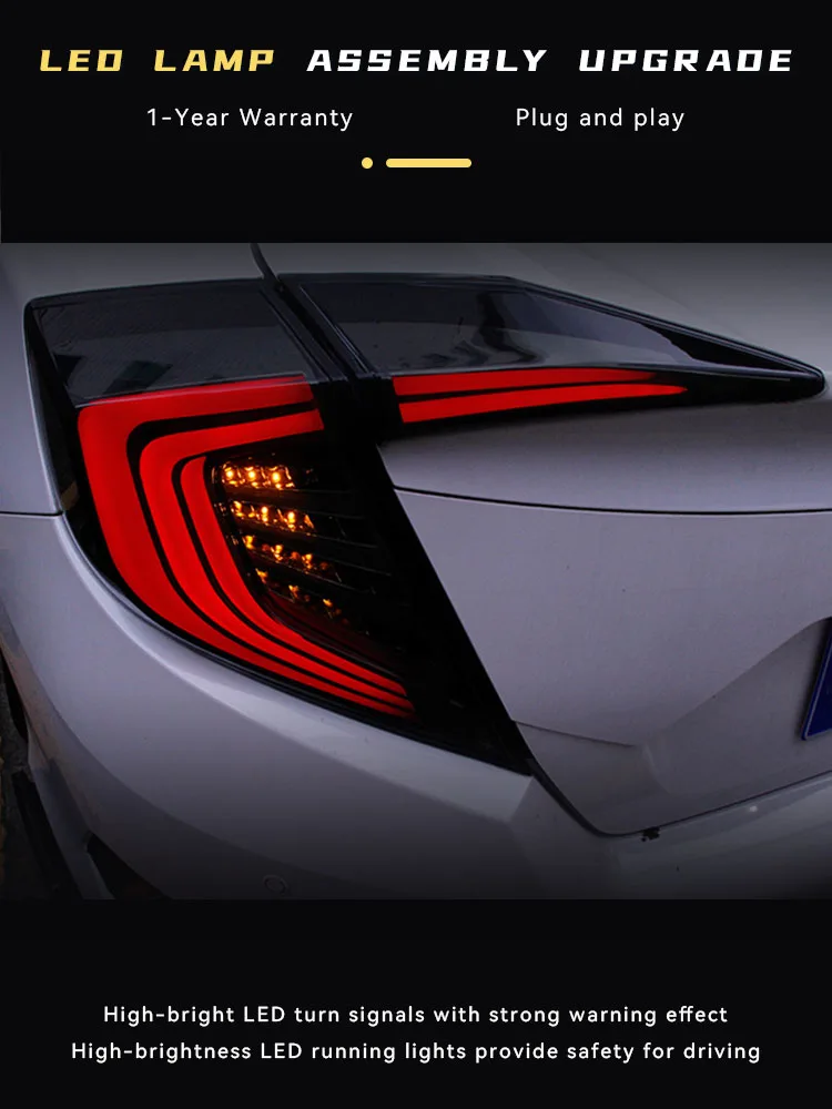 Car Lights For Honda Civic G10 2016-2020 Modified LED DRL Taillights High Configure New Design Rear Tail Lamp Accessories