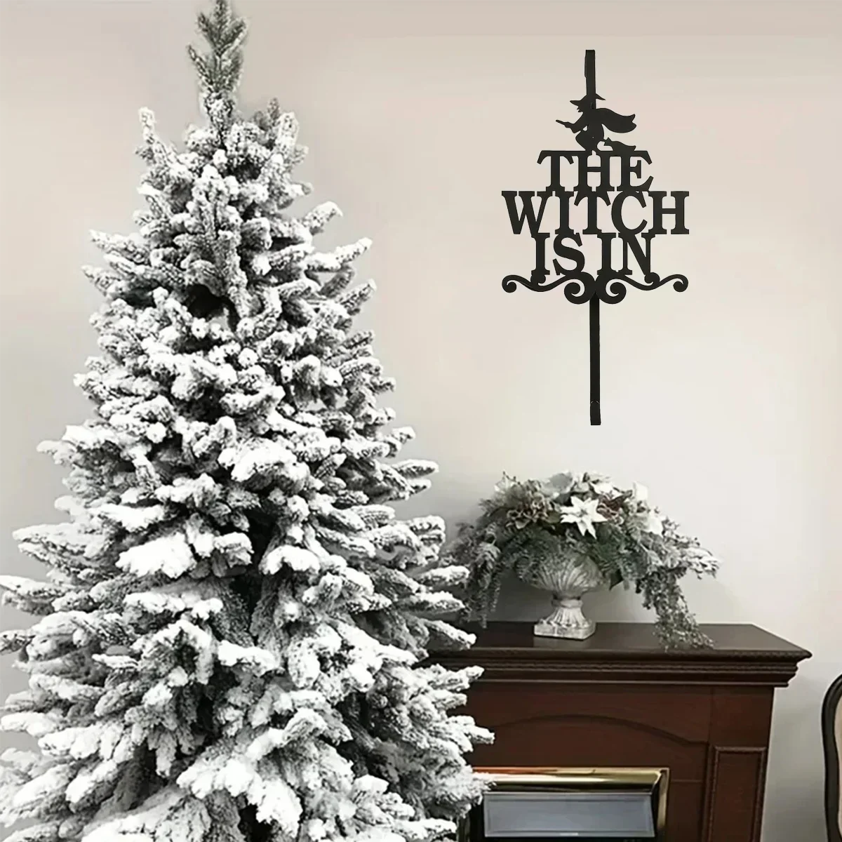 The Witch Is In Wreath Hanger: Stylish Metal Over-the-Door Hook for Front Door. Perfect for Halloween, Christmas, and  Decor