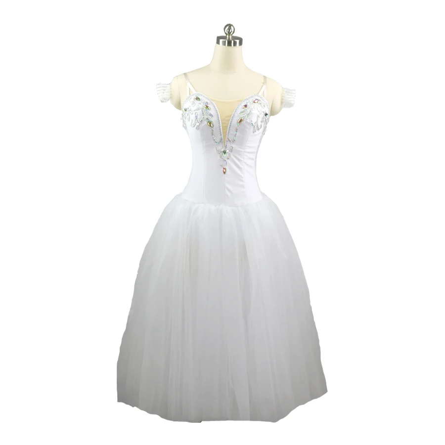 

Professional High Quality Custom Size Kids Girls Adult Woman Performance Wear White Ballet Romantic Tutu