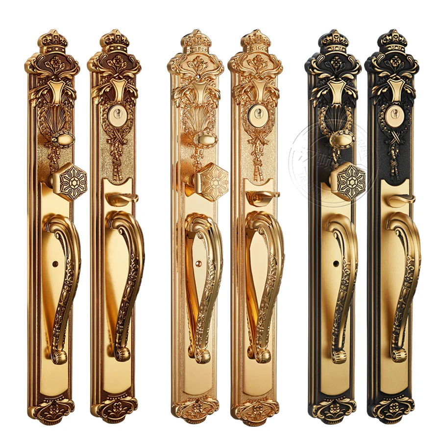 

Full Brass American Style high-end villa private residence pattern Front door lock