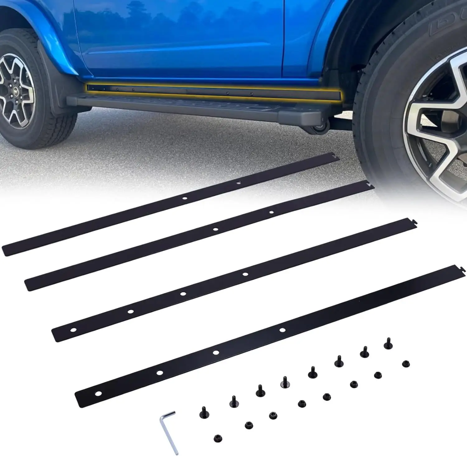 

Pinch Weld Cover Fit for Ford Bronco 2-Door 2021-2024 Trail Armor Rock Aluminum