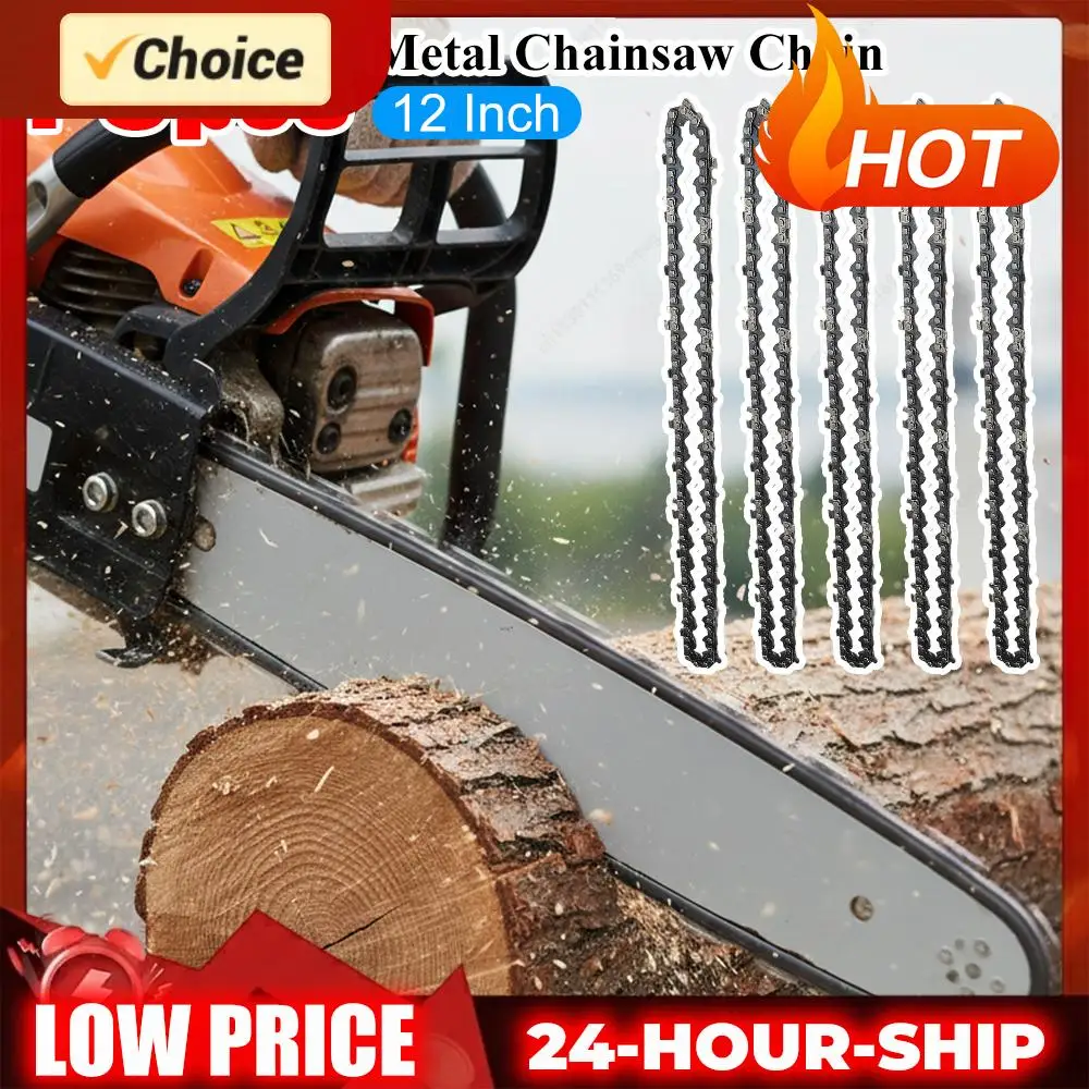 

12 Inch Metal Chainsaw Chain 22 Teeth 45 Drive Links Electric Chainsaw Chain Spare Parts 3/8inch Pitch Electric Saw Accessory