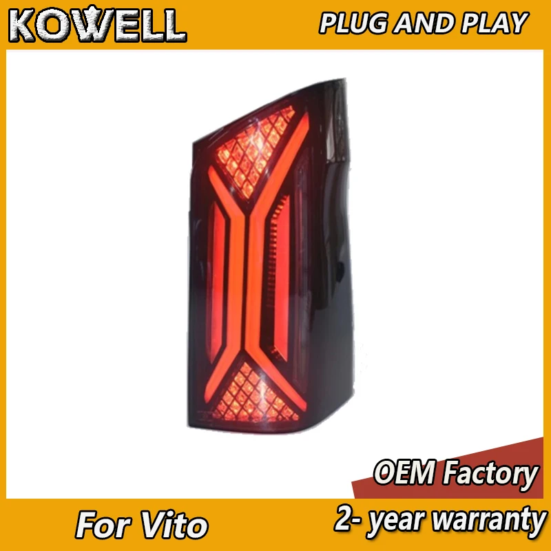 اكسسوارات السيارات لمرسيدس فيتو الذيل ضوء 2016-2024 فيتو الضوء الخلفي بنز الخلفي DRL الضباب الفرامل بدوره إشارة عكس #4