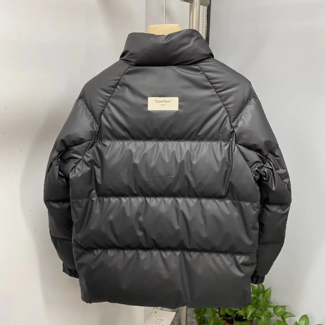 Winter Korean Slim PU Leather Jacket  Unisex Stand Collar Warm Tooling Coat