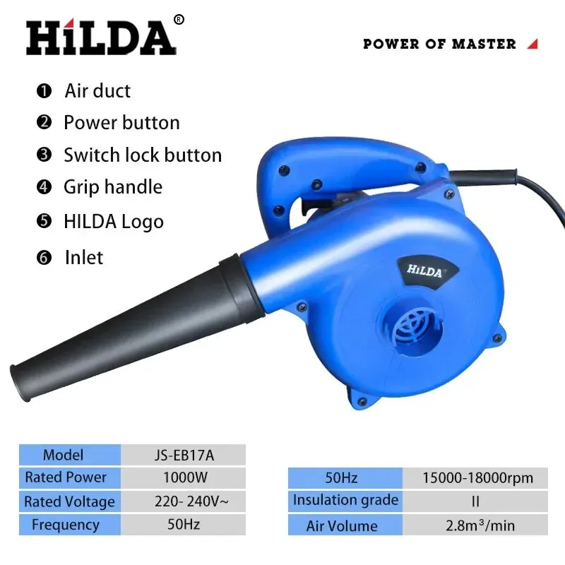 Hilda Electricエアブロワー、コンピュータークリーナー、集塵機、1000w