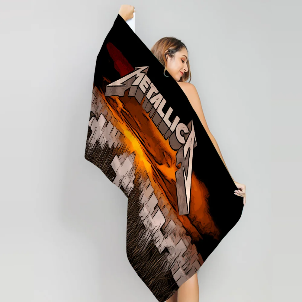 Rock M-Metallicas Beach Towel For Kids Personalized Bath Towel Pool Towel Vacation Gift Picnic Towel Party Gift