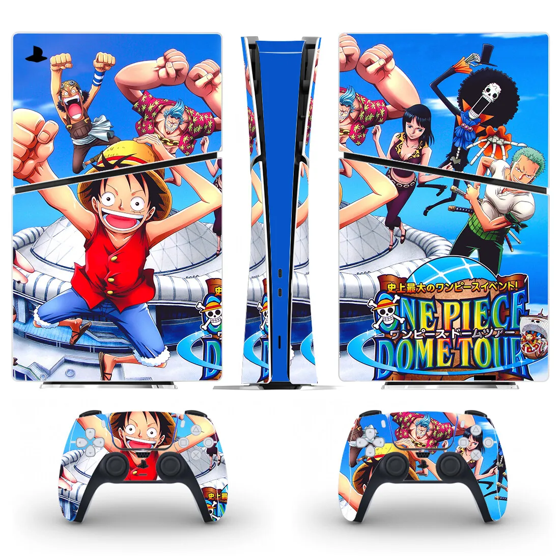 Anime Luffy Gear 5 PS5 Slim Digital Skin Sticker Protector Decal Cover for Console Controller PS5 Slim Sticker Vinyl