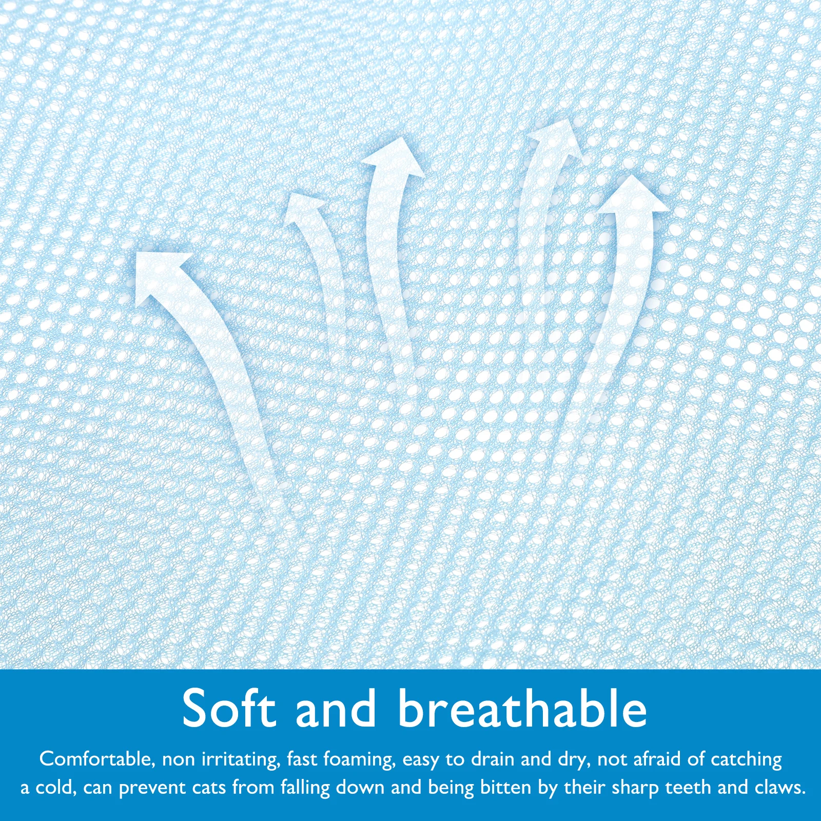 

Cat Washing Bag Breathable Polyester Mesh Kitten Grooming Bathing Net Adjustable For Nail Trimming Showering Restraint