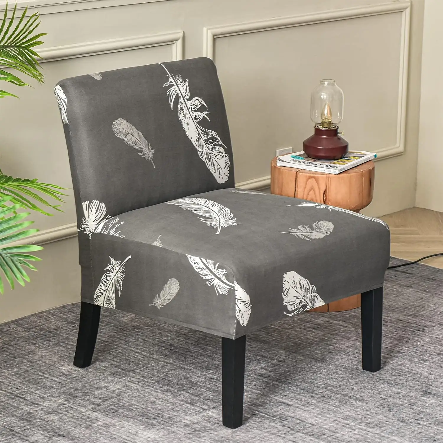 2pcs Floral Printed Armless Accent Chair Cover Stretch Single Chair Seat Covers Anti-Dirty Couch Sofa Covers For Living Room