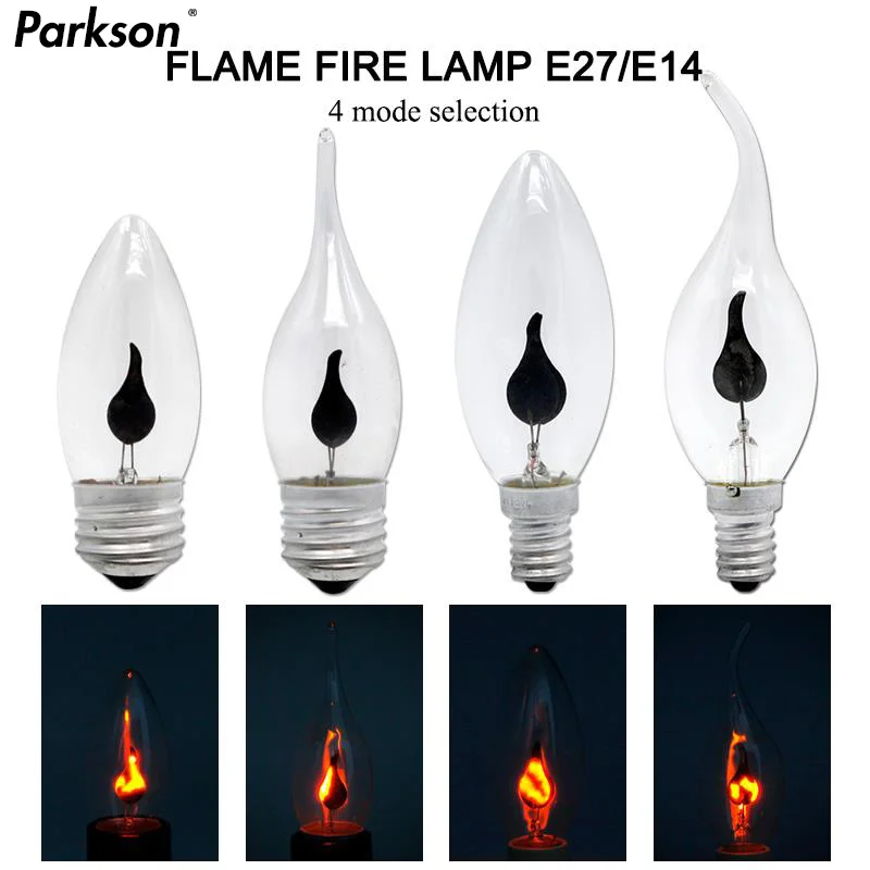 خمر اديسون E14 E27 مصباح ليد لمبة شمعة ضوء لهب تأثير لمبة 3 واط AC220V الإضاءة أمبولة شمعة لمبة للديكور المنزل #1