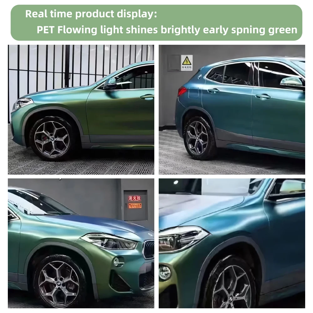 Glossy Spring Green Full Car Wrap Vinyl PVC PET Auto Body Sticker Color Changing Film Roll Paint Protection 1.52X18M - view 4