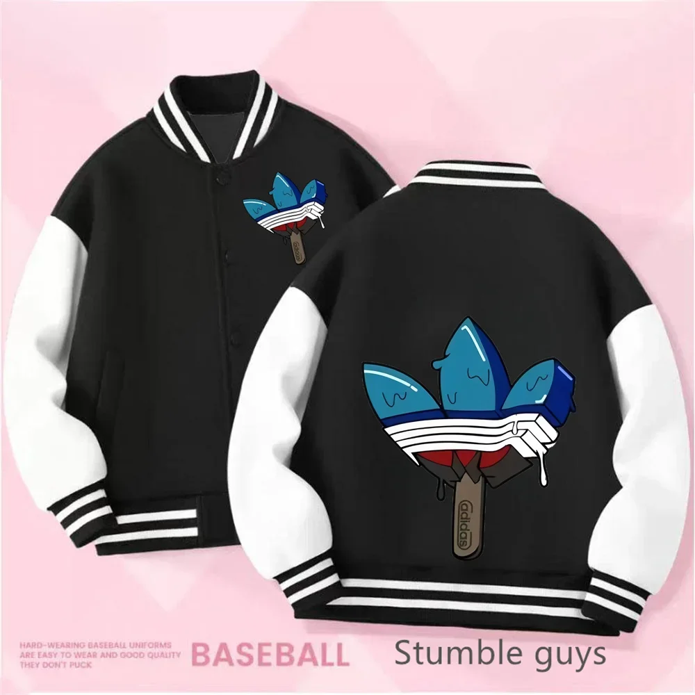 2024 Anime Baki  Kids Fall/Winter Powder Stitch Print Boys & Girls 2-14 years old Thick Warm Coat Youth loose baseball uniform