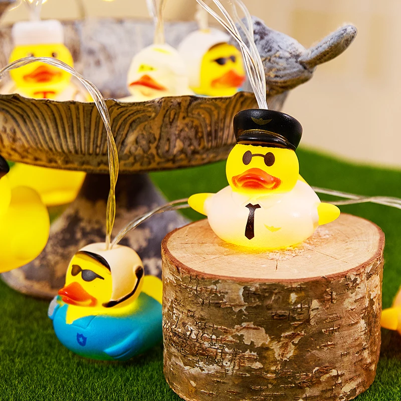 Cute Duck LED String Lights,10LED Cartoon Rubber Duck Fairy Lights for Kids Bedroom Tent Party Decor,Battery Operated Night Lamp