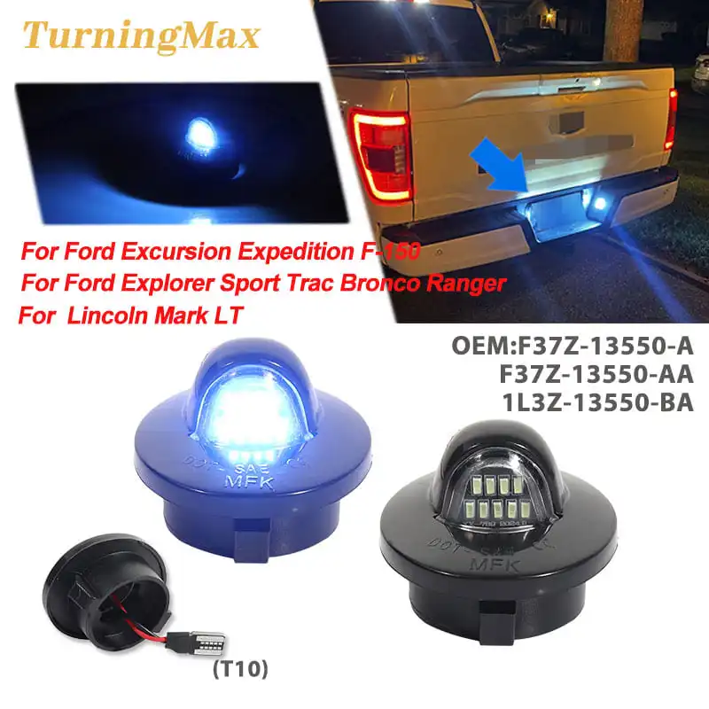 LED License Plate Lights Tag Light Lamp Assembly For Ford F150 F250 F350 Super Duty Ranger Explorer Bronco Excursion Expedition