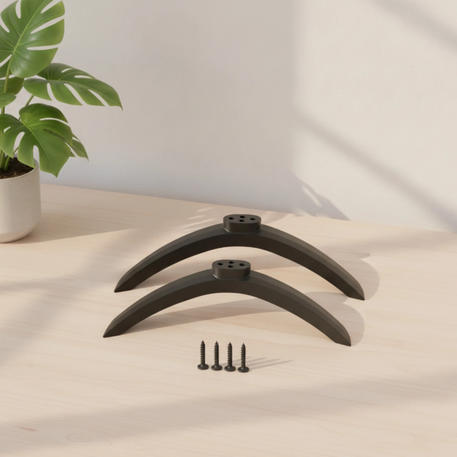 TV Base Bracket Easy Installation TV Stand Base Television Stand Legs Tabletop Hardware Secure for Living Room, Bedroom
