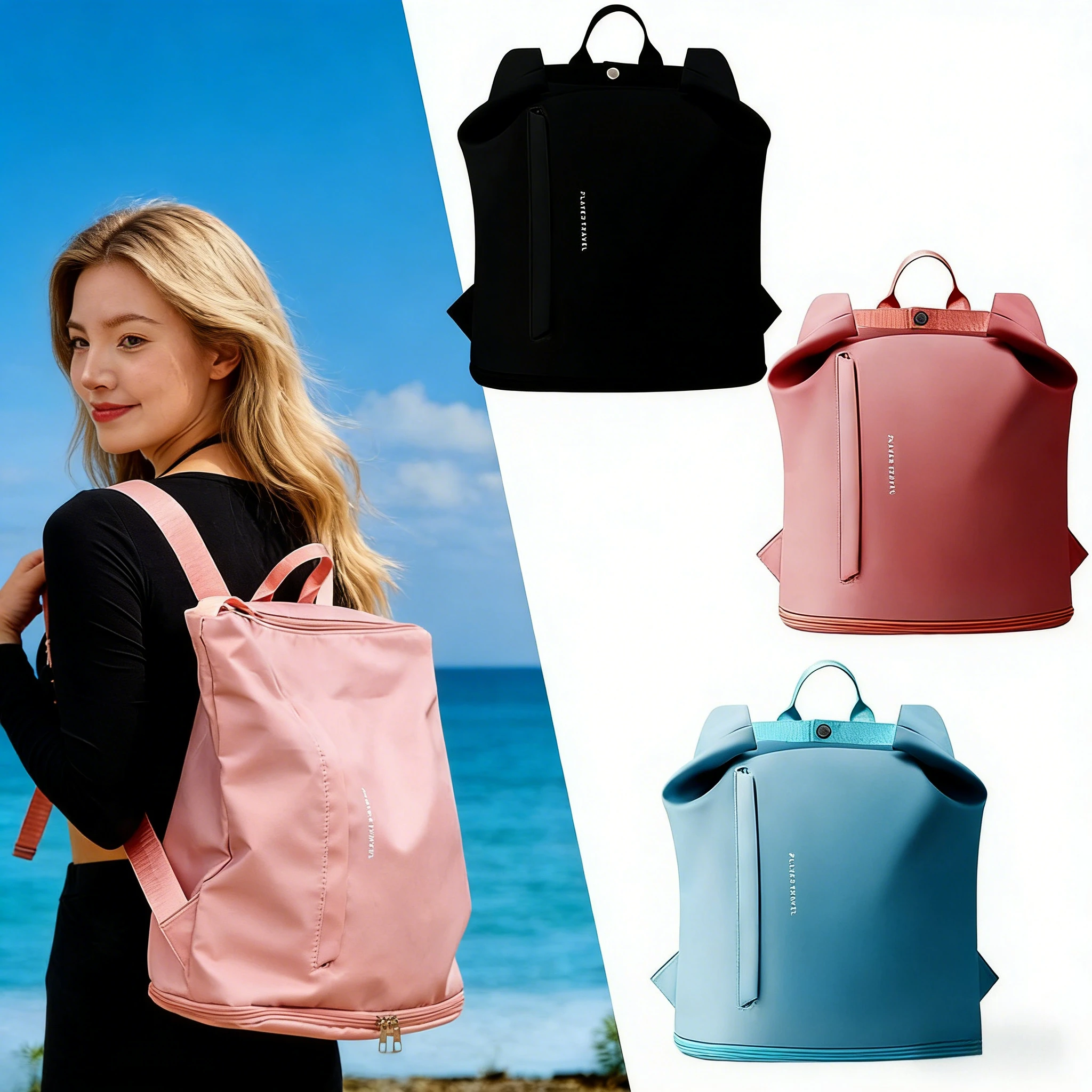 Women Gym Bags Fitness Backpack Lightweight Waterproof Swim Yoga Sports Dry Wet Bag with Shoe Compartment Fashion Weekend