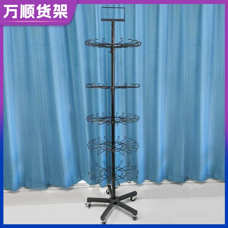 Thickened rotating gloves jewelry rack rotating windmill rack shopping mall shelf sock rack wholesale