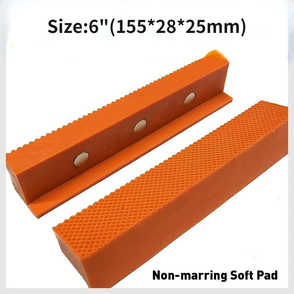 6" Magnetic Retention Vice Jaw Pads Grips Bench Vise Protector Magnetic Soft Vise Jaws Pad Multi-groove Mill Cutter Vise Holder
