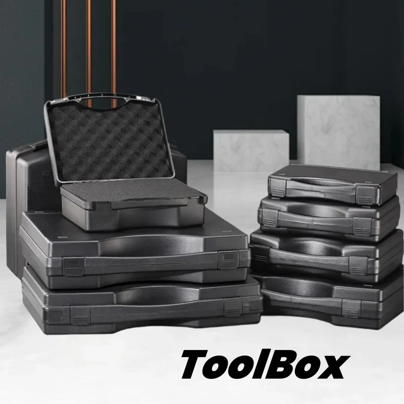 Multifunctional Hardware Toolbox, Portable Plastic Tool Case | Heavy-Duty Waterproof Instrument & Notebook Storage Box