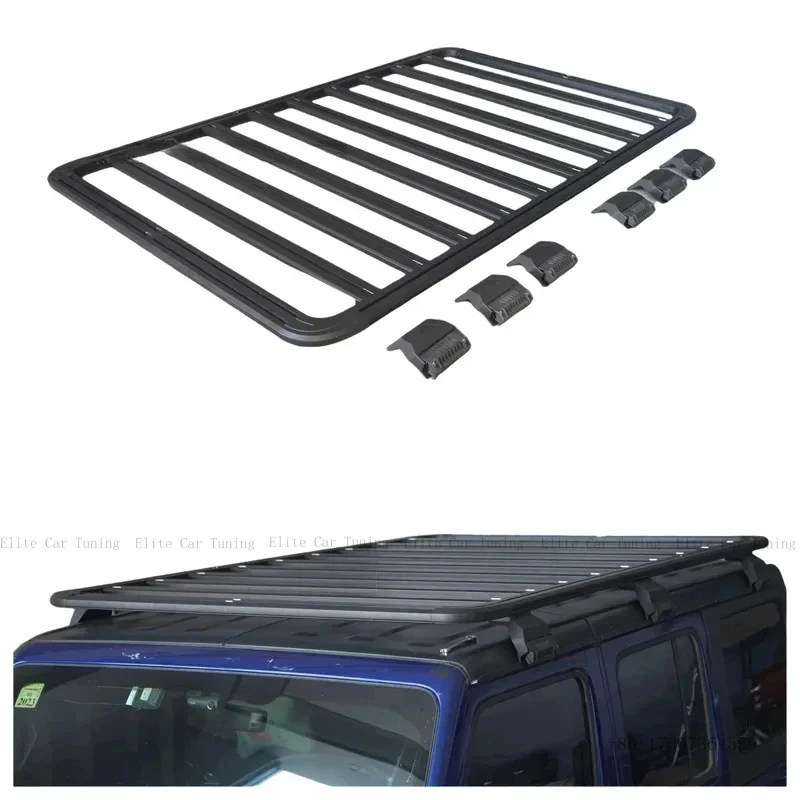 Aluminum Car Roof Rack Car Roof Platform Roof Basket with Side Ladder Handrails