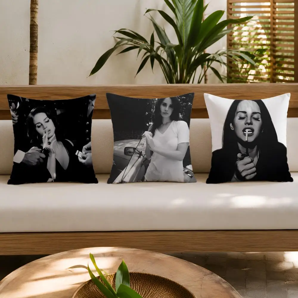Cushion Cover Double-Sided Plush Sofa Cushion Covers Organic Breathable Invisible Zipper L-Lana D-Del Rey Born To Die