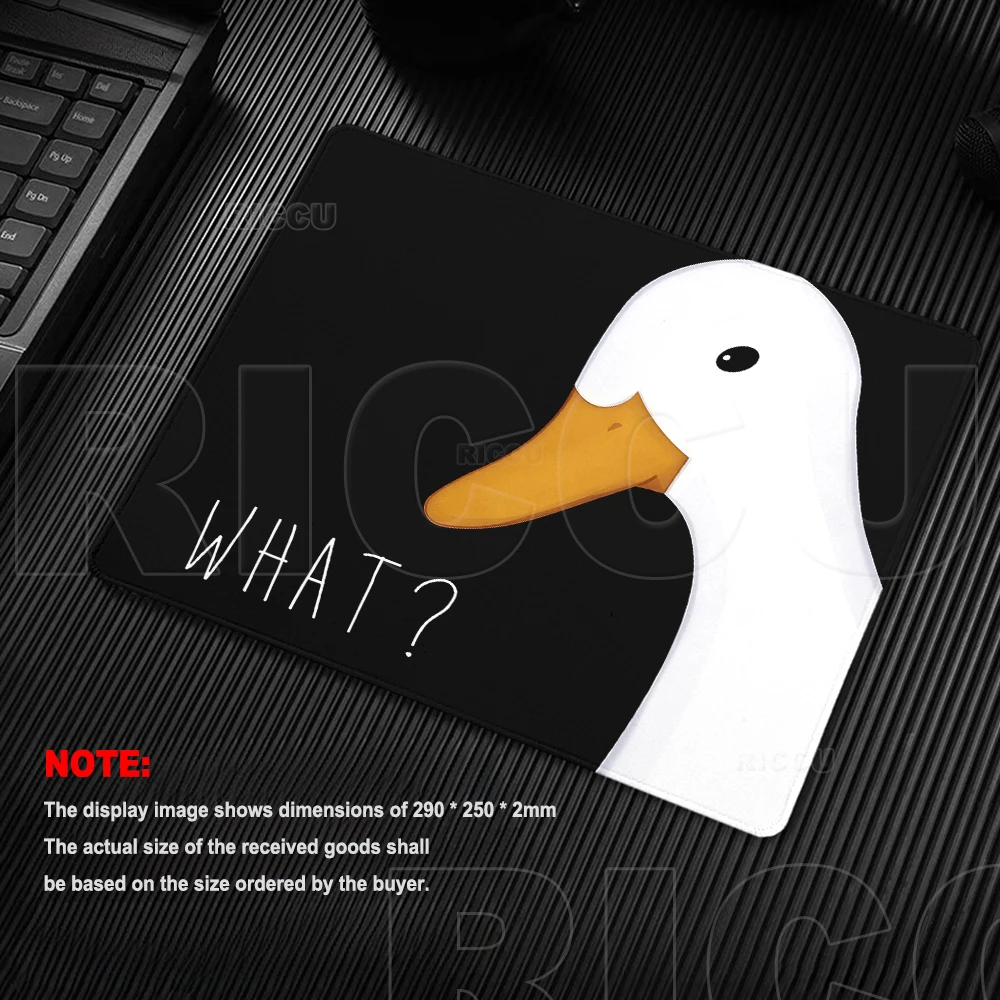 Cute White Duck Mouse Pads Small Square Gamer Desk Mats Gaming Office Accessories Rug Mousepads PC Rubber Keyboard LockEdge Mats