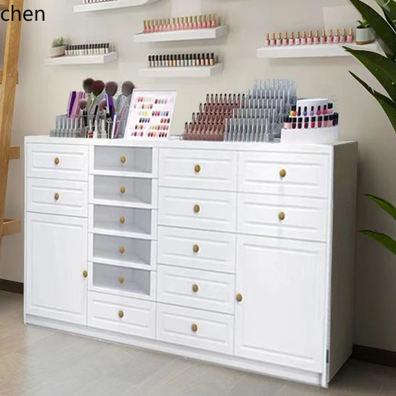 YFY  Nail Salon Display Nail Polish Gel Storage Cabinet Nail Polish Storage Product Floor Cabinet
