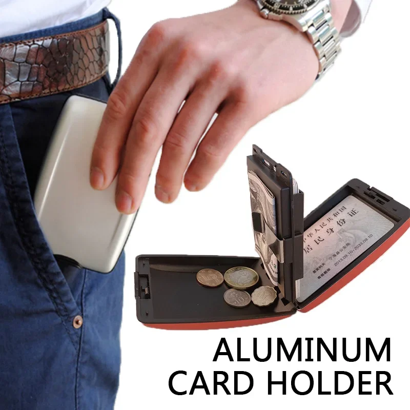 Simple RFID Multifunctional Light and Strong Aluminum Security Wallet RFID Non-scan Metal Wallet