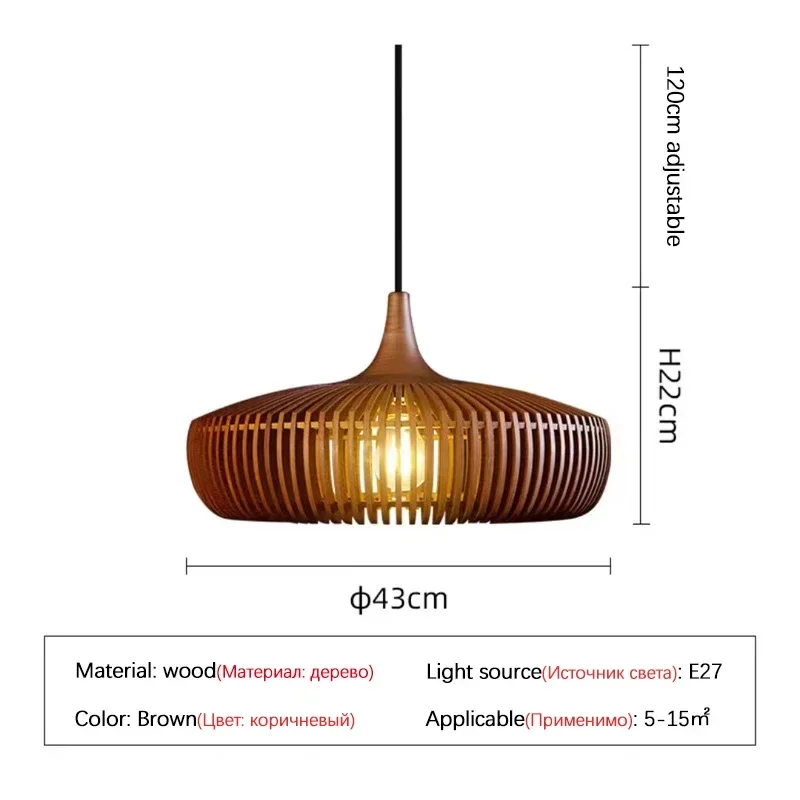 Imagem -06 - Retro Log Restaurant Chandelier Lights Art Wooden Designer Led Lamp For Bedroom Mesa de Jantar Home Decor Pendant Light